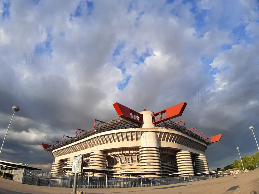 Milan Italy May 12 2021 Exterior San Siro Stadium With Blu
