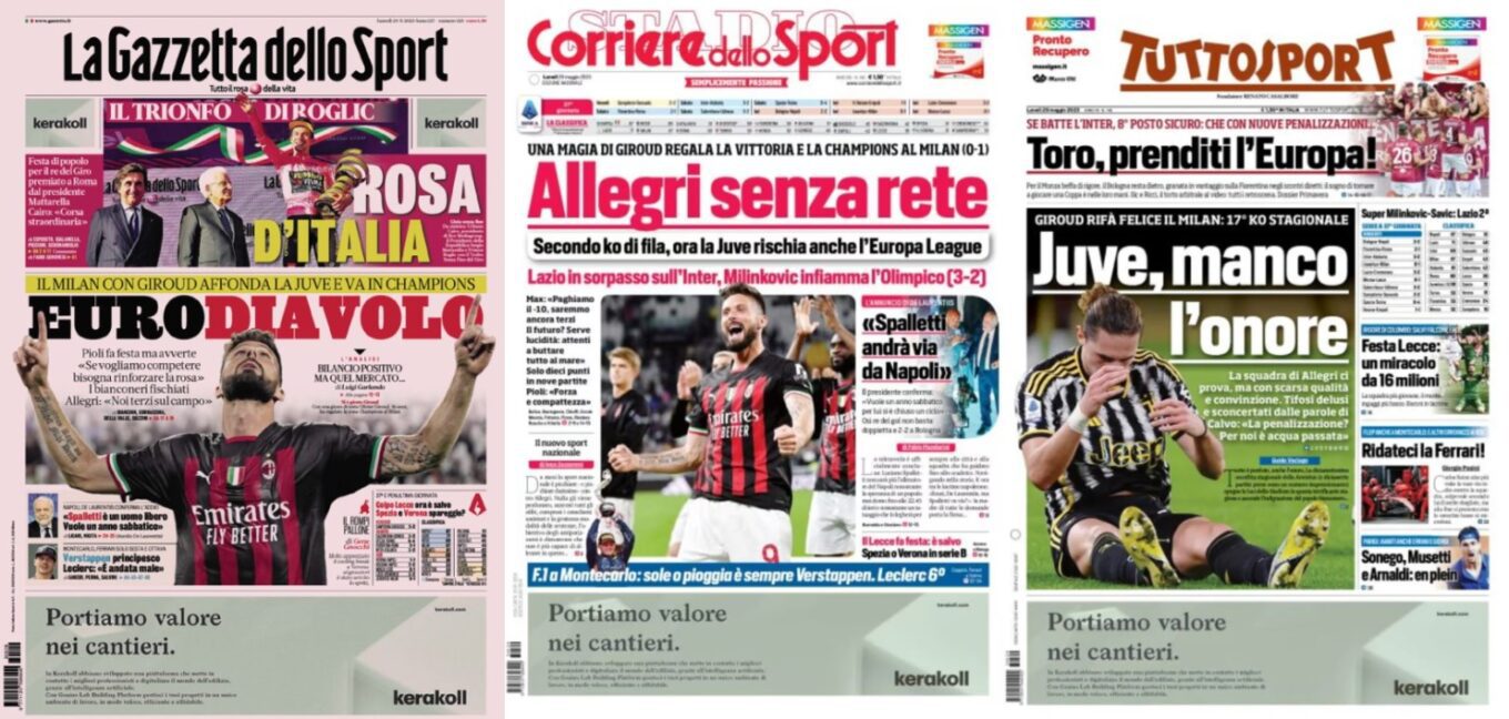 Poniedzialkowe Okladki Wloskiej Prasy Sportowej Milan W Lidze Mistrzow Spalletti Odchodzi Z Napoli