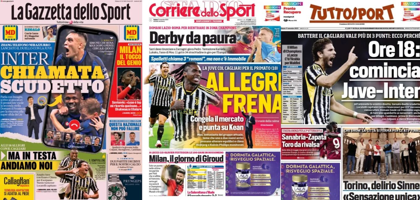 Sobotnie Okladki Wloskiej Prasy Sportowej Allegri Hamuje Mercato Juve