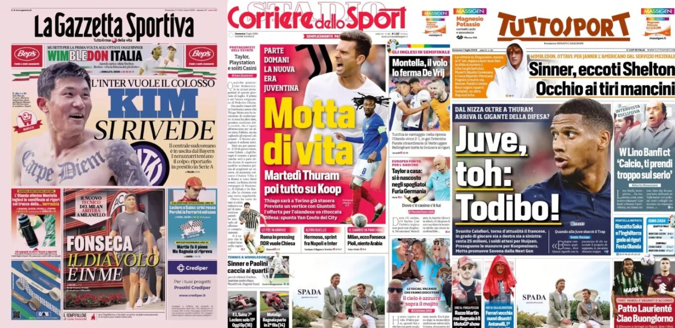 Niedzielne Okladki Wloskiej Prasy Sportowej Motta Dzis Pojawi Sie W Turynie Nowa Era